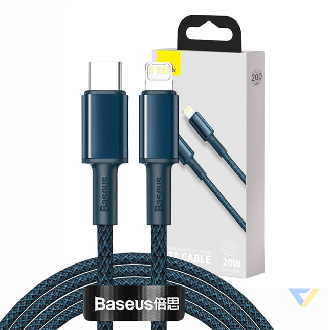 Baseus High Density Braided Cable Type C to Lightning PD 20W 2m (blue) USB C to Lightning