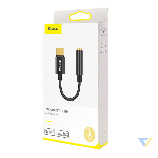 Baseus L54 Audio Adapter USB C + mini jack 3,5mm (Black) Audio adapters