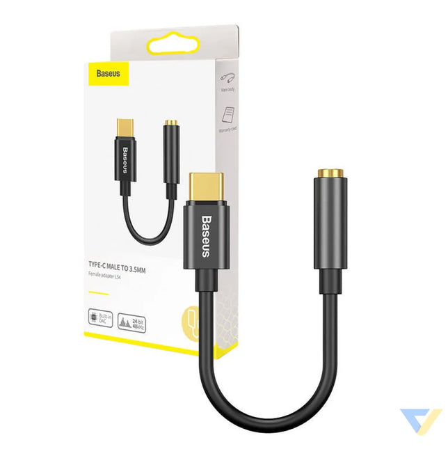 Baseus L54 Audio Adapter USB C + mini jack 3,5mm (Black) Audio adapters