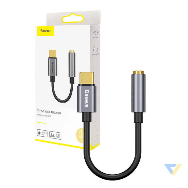 Baseus L54 Audio Adapter USB C + mini jack 3,5mm (Black + Gray) Audio adapters