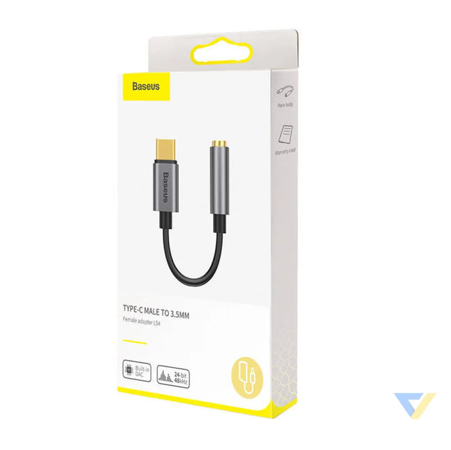 Baseus L54 Audio Adapter USB C + mini jack 3,5mm (Black + Gray) Audio adapters