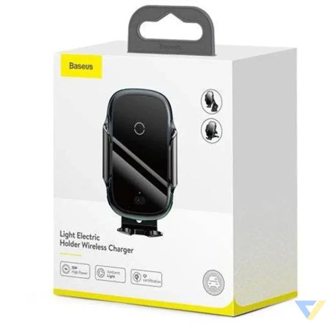 Baseus Light Electric Car Holder with Qi inductive charger (Black) Phone holders