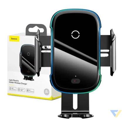 Baseus Light Electric Car Holder with Qi inductive charger (Black) Phone holders