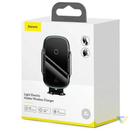 Baseus Light Electric Car Holder with Qi inductive charger (Black) Phone holders
