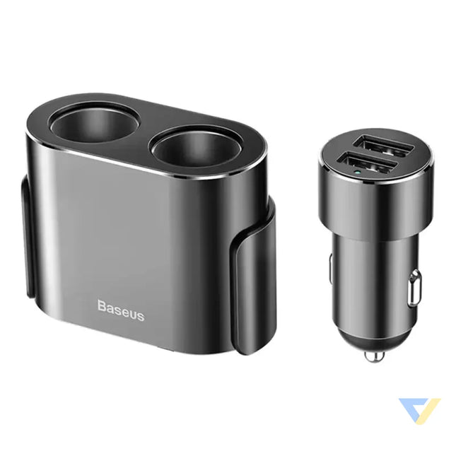 Baseus Lighter socket splitter 2xUSB 3,1A 100W (Black) Car chargers