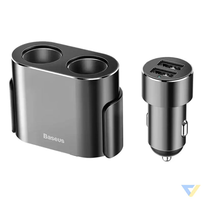 Baseus Lighter socket splitter 2xUSB 3,1A 100W (Black) Car chargers