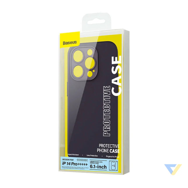 Baseus Liquid Silica Gel Case for iPhone 14 Pro (Elderberry) + tempered glass + cleaning kit Protective cases for