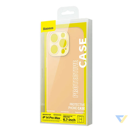 Baseus Liquid Silica Gel Case for iPhone 14 Pro Max (Sunglow) + tempered glass + cleaning kit Protective cases for