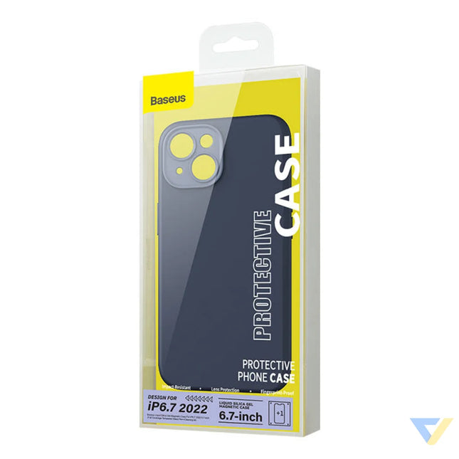 Baseus Liquid Silica Magnetic Case and Tempered Glass set for iPhone 14 Plus (blue) For smartphones