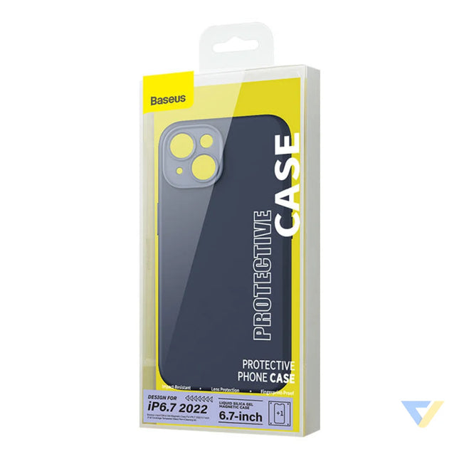 Baseus Liquid Silica Magnetic Case and Tempered Glass set for iPhone 14 Plus (blue) For smartphones