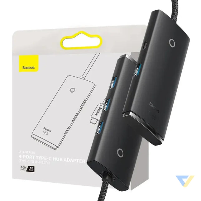 Baseus Lite Series Hub 4in1 USB C to 4x USB 3.0 + USB C 1m (Black) Hubs