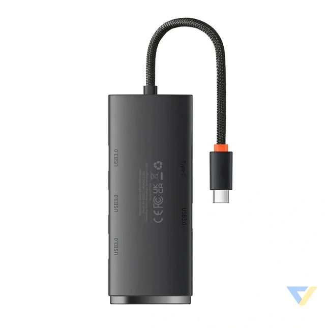 Baseus Lite Series Hub 4in1 USB C to 4x USB 3.0 + USB C 25cm (Black) Hubs