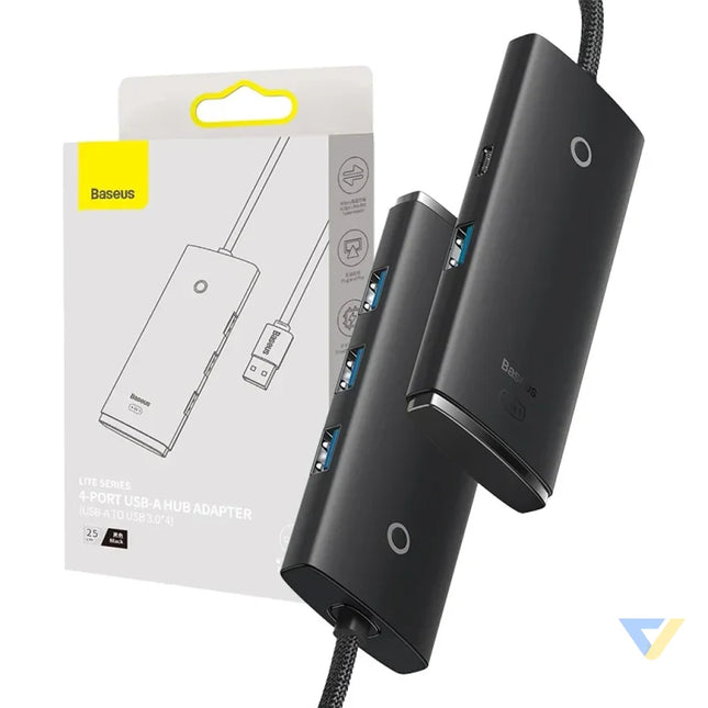 Baseus Lite Series Hub 4in1 USB to 4x USB 3.0 25cm (Black) Hubs