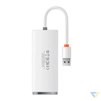 Baseus Lite Series Hub 4in1 USB to 4x USB 3.0 25cm (White) Hubs