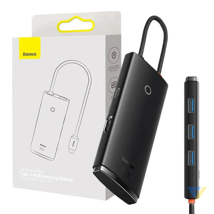 Baseus Lite Series Hub 5w1 USB C to 3x USB 3.0 + USB C + HDMI (black) Hubs