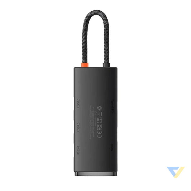 Baseus Lite Series Hub 5w1 USB C to 3x USB 3.0 + USB C + HDMI (black) Hubs