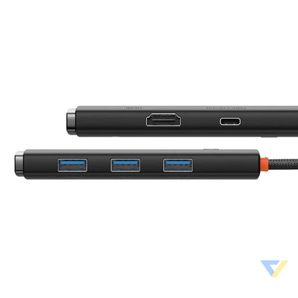 Baseus Lite Series Hub 5w1 USB C to 3x USB 3.0 + USB C + HDMI (black) Hubs