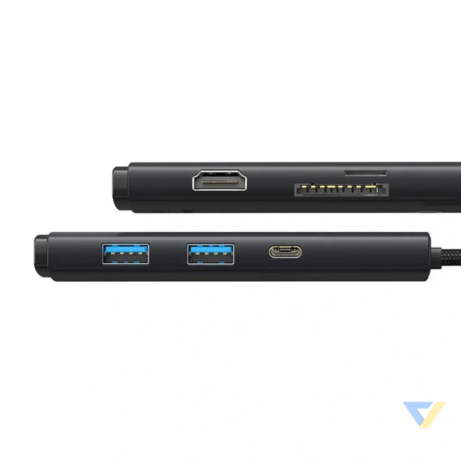 Baseus Lite Series Hub 6w1 USB C to 2x USB 3.0 + USB C + HDMI + SD/TF (black) Hubs