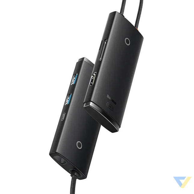 Baseus Lite Series Hub 6w1 USB C to 2x USB 3.0 + USB C + HDMI + SD/TF (black) Hubs