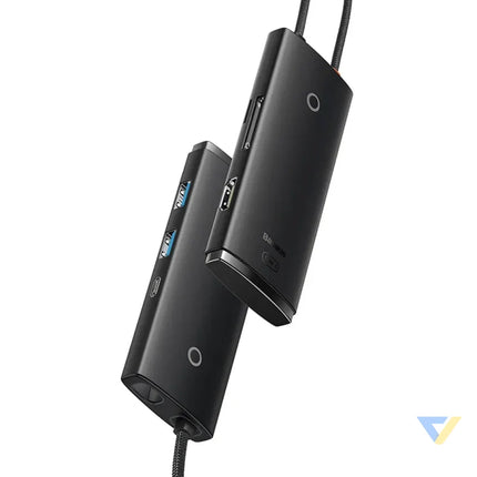 Baseus Lite Series Hub 6w1 USB C to 2x USB 3.0 + USB C + HDMI + SD/TF (black) Hubs