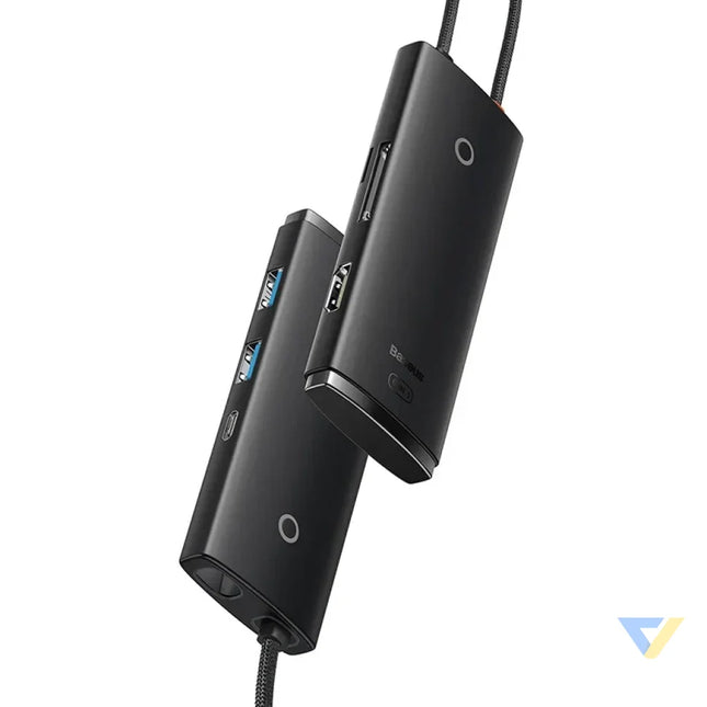 Baseus Lite Series Hub 6w1 USB C to 2x USB 3.0 + USB C + HDMI + SD/TF (black) Hubs