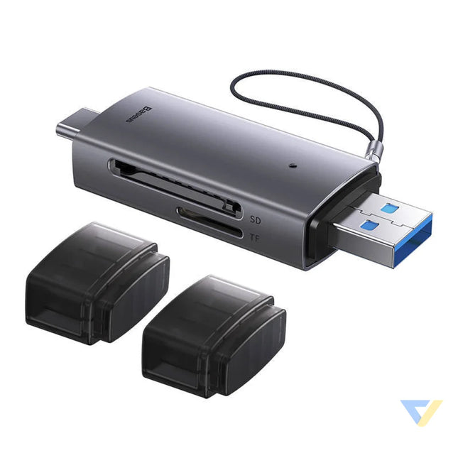 Baseus Lite Series SD/TF memory card reader USB + USB C (gray) Card readers