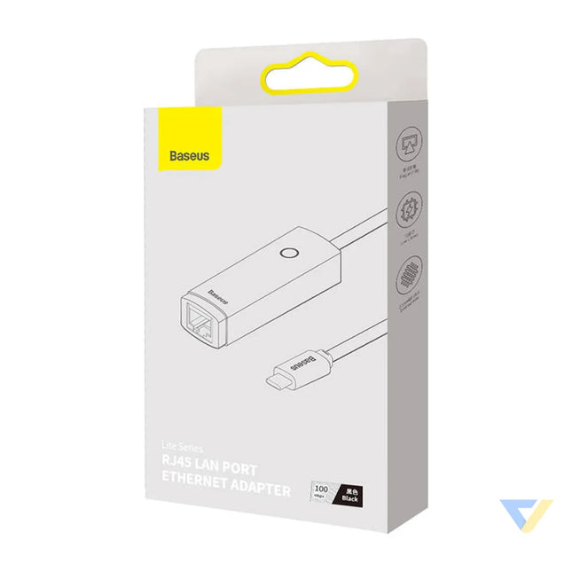 Baseus Lite Series USB C to RJ45 network adapter 100Mbps (black) Adapters connectors and converters