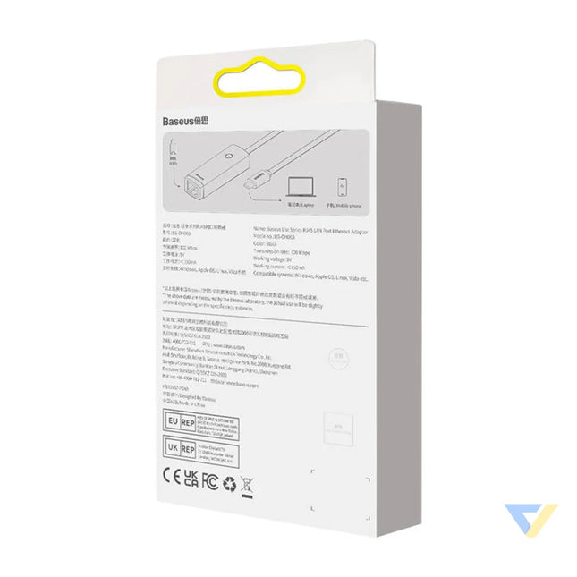 Baseus Lite Series USB C to RJ45 network adapter 100Mbps (black) Adapters connectors and converters