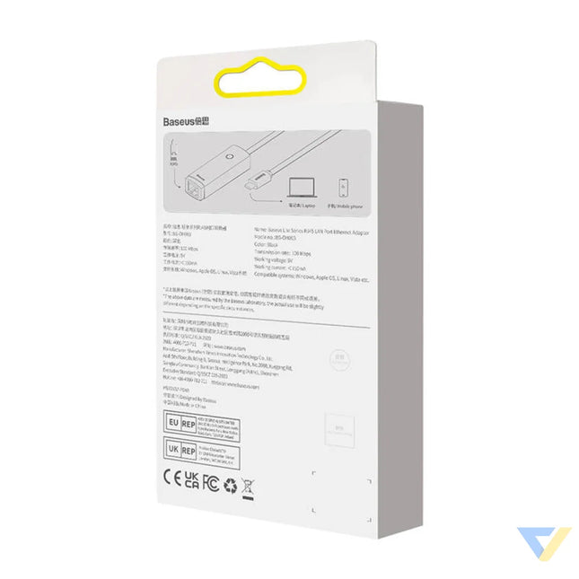 Baseus Lite Series USB C to RJ45 network adapter 100Mbps (black) Adapters connectors and converters