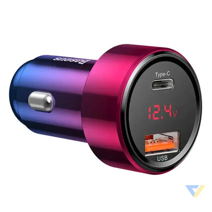 Baseus Magic USB + USB C QC 4.0 PD 45W car charger (red blue). Car chargers