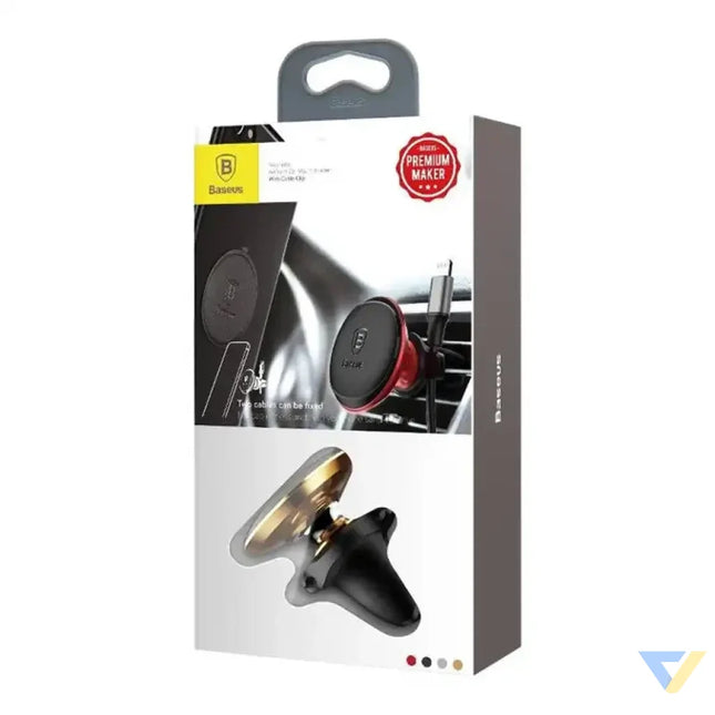 Baseus Magnetic Air Vent Car Mount Holder with cable clip Gold Phone holders