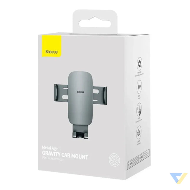 Baseus Metal Age II Gravitational Car Holder on ventilation grid (gray) Phone holders