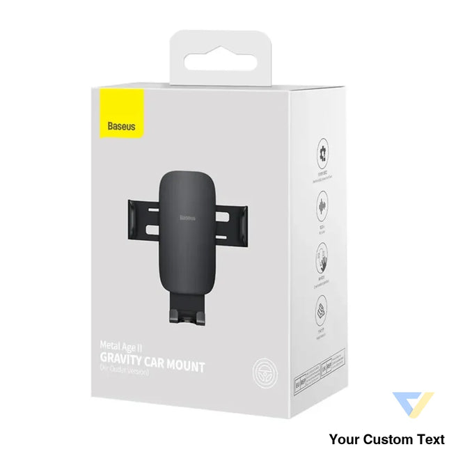 Baseus Metal Age II gravitational grip on the car grid black Phone holders