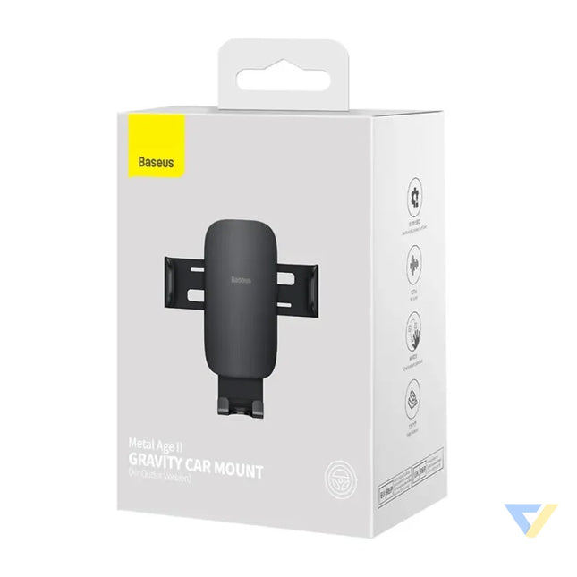 Baseus Metal Age II gravitational grip on the car grid black Phone holders