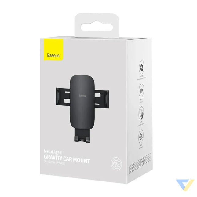 Baseus Metal Age II gravitational grip on the car grid black Phone holders