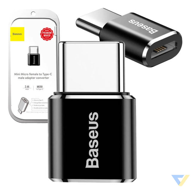 Baseus Micro USB to USB Type C adapter black Adapters connectors and converters