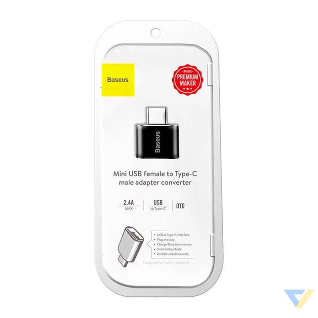 Baseus Micro USB to USB Type C adapter black Adapters connectors and converters