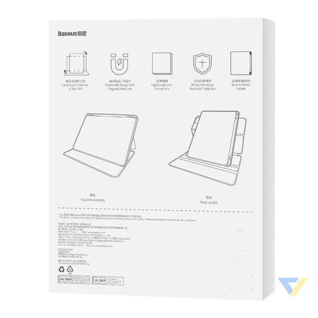 Baseus Minimalist Series IPad 10.2’’ Magnetic protective case (grey) Protective cases for tablets