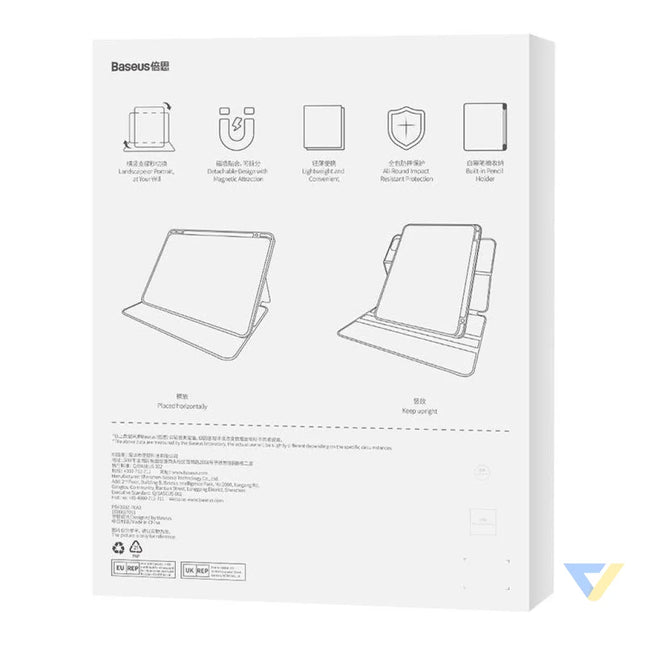 Baseus Minimalist Series IPad PRO 11’’/Pad Air4/Air5 10.9’’ Magnetic protective case (light grey) Protective cases for
