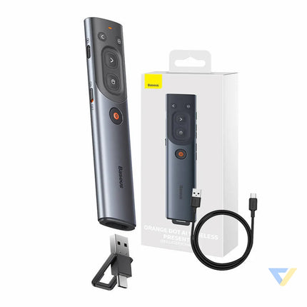 Baseus Orange Dot Multifunctional remote control for presentation with a red laser pointer gray Laser pointers