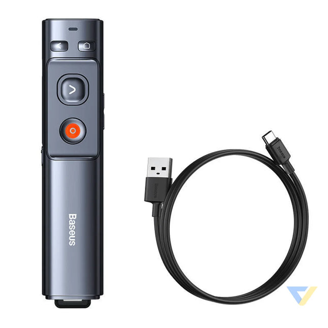 Baseus Orange Dot Multifunctionale remote control for presentation with a green laser pointer gray Laser pointers