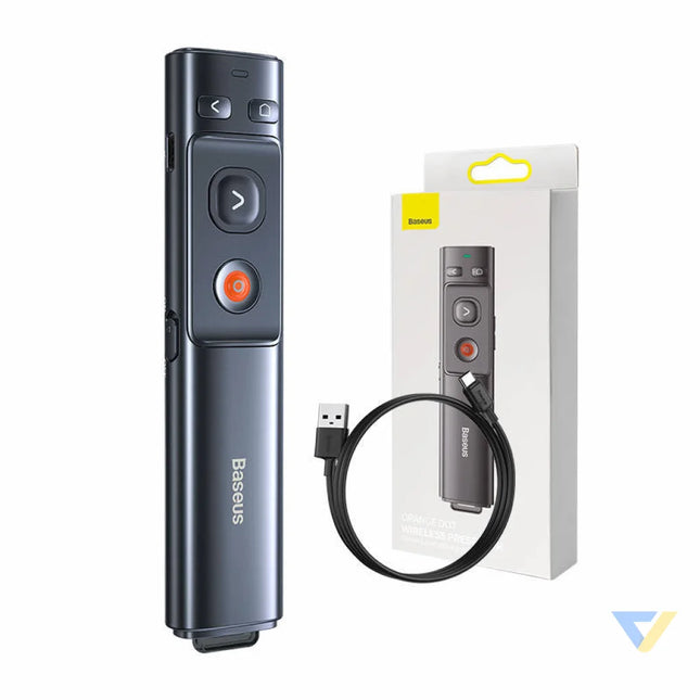 Baseus Orange Dot Multifunctionale remote control for presentation with a green laser pointer gray Laser pointers