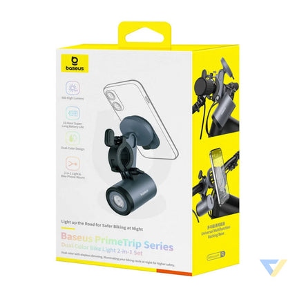 Baseus PrimeTrip 2 in 1 bike mount phone holder + flashlight (black) Mounts