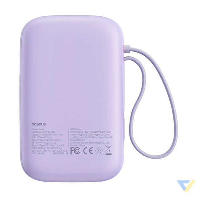 Baseus QPow 2 10000mAh 30W 2xUSB C powerbank (purple) Powerbanks