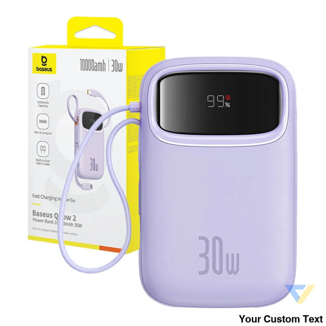 Baseus QPow 2 10000mAh 30W 2xUSB C powerbank (purple) Powerbanks