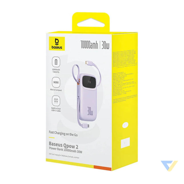 Baseus QPow 2 10000mAh 30W 2xUSB C powerbank (purple) Powerbanks