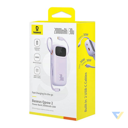 Baseus QPow 2 20000mAh 30W 2xUSB C powerbank (purple) Powerbanks