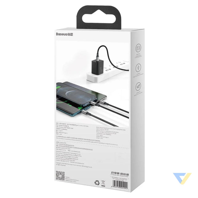 Baseus Rapid Series 3 in 1 cable USB C For M + L + T 20W 1.5m Black Combo Cables