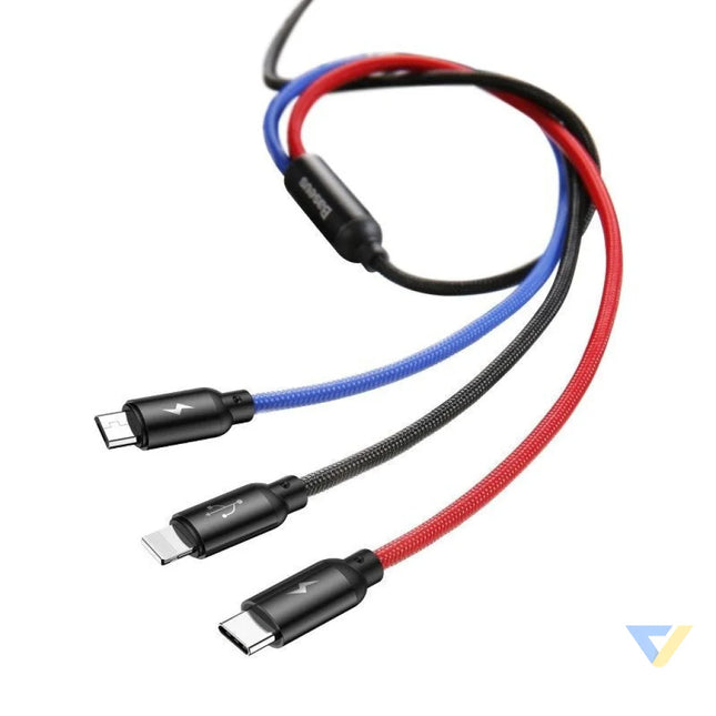 Baseus Rapid USB Cable 3in1 Type C / Lightning / Micro 3A 1,2M Black Combo Cables