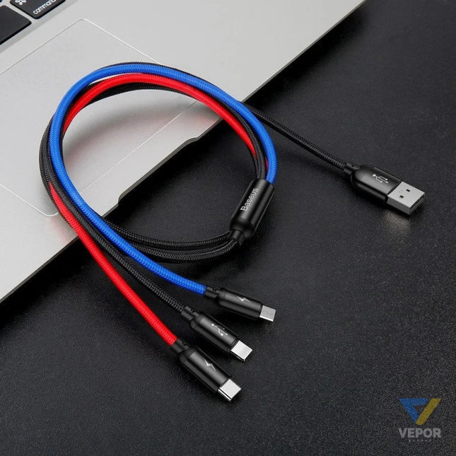 Baseus Rapid USB Cable 3in1 Type C / Lightning / Micro 3A 1,2M Black Combo Cables